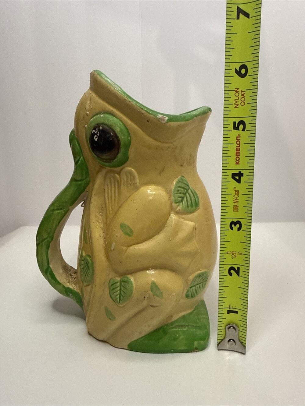 Unique Vintage Ceramic Open Mouth Frog Cup Pitcher 5.5" Tall